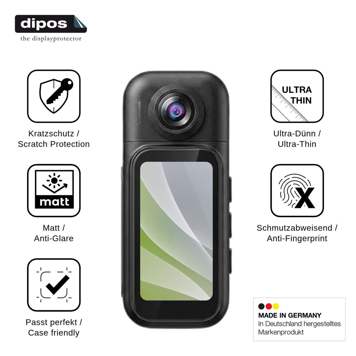 4x Screen Protector for AIKER H91 Action Cam Protection Anti Glare dipos