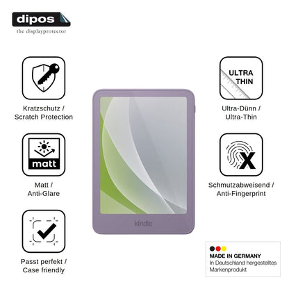 2x Screen Protector for Amazon Kindle Paperwhite 2026 Protection Anti Glare dipos