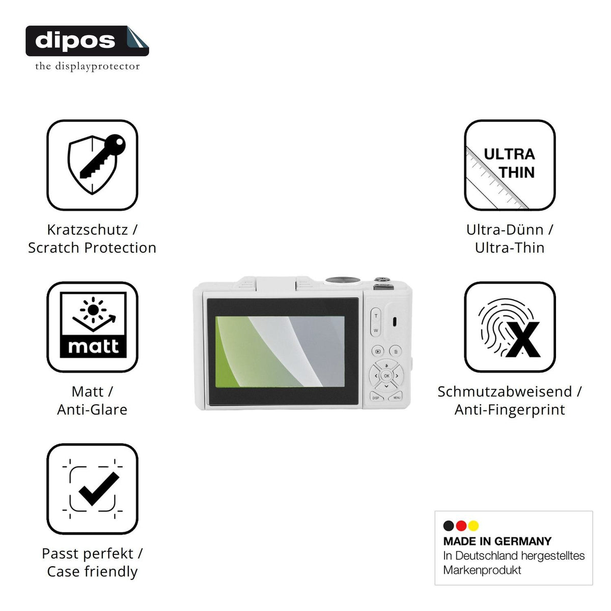 Displayschutz hergestellt in Deutschland, höchste Qualität made in Germany