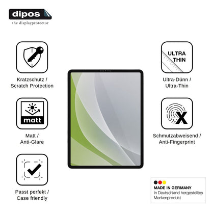 2x Screen Protector for Apple iPad Pro 12.9 Inch (2022) Protection Anti Glare dipos