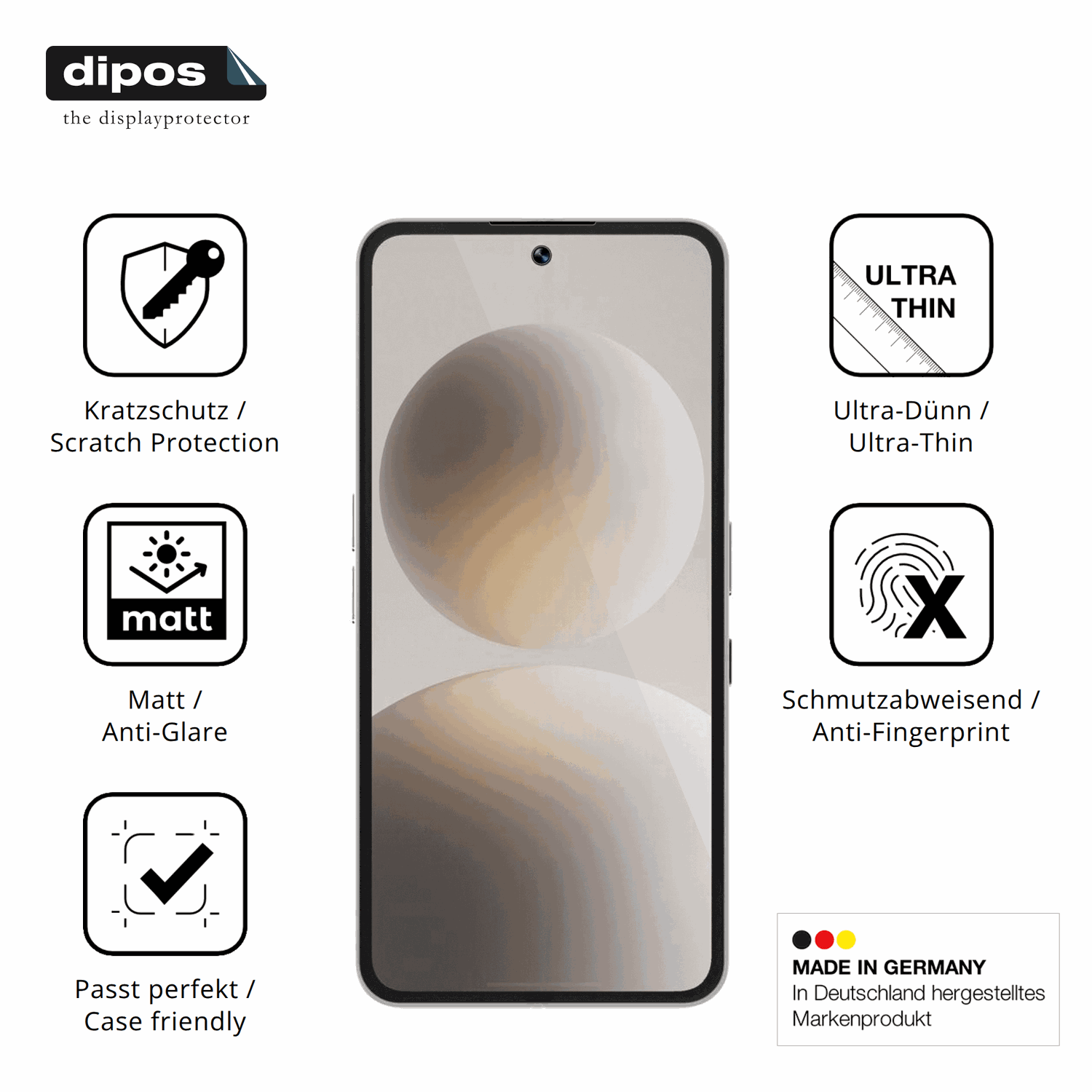 Displayschutz hergestellt in Deutschland, höchste Qualität made in Germany