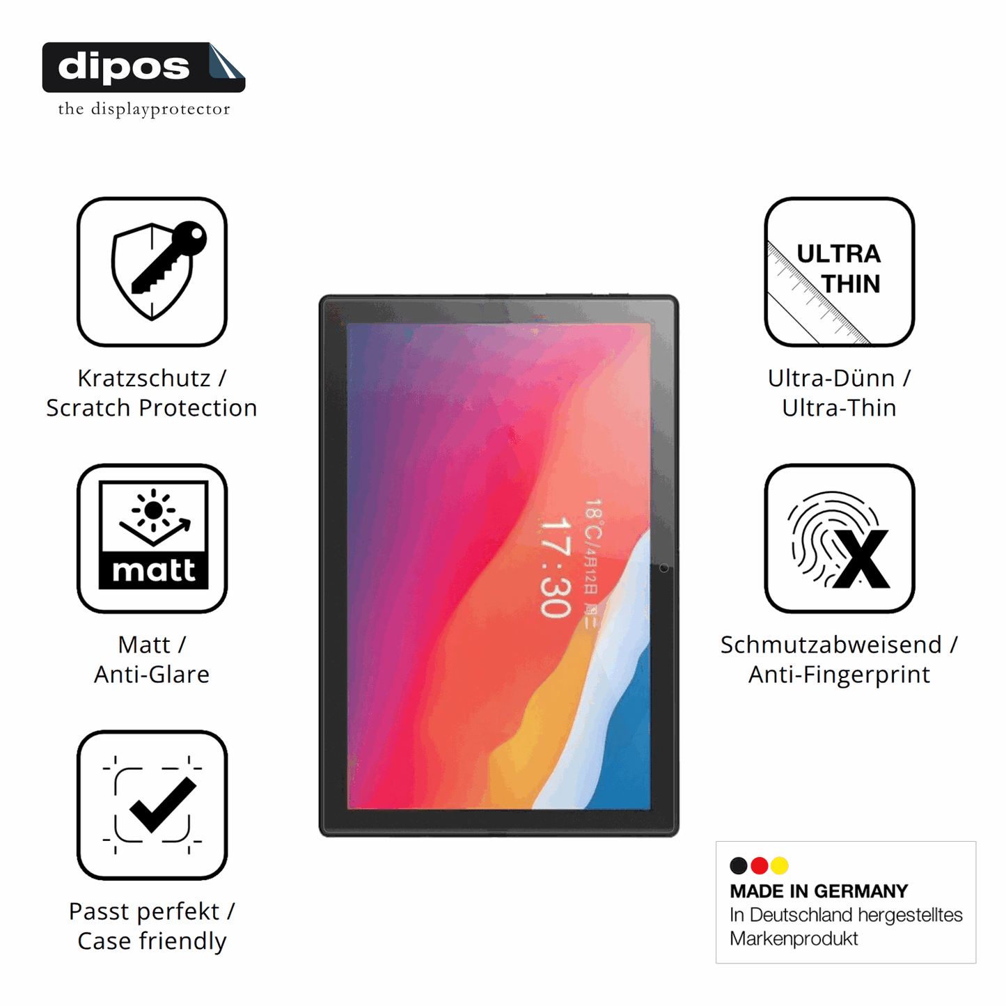 Displayschutz hergestellt in Deutschland, höchste Qualität made in Germany