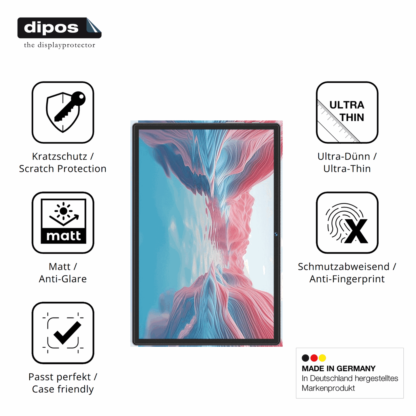 Displayschutz hergestellt in Deutschland, höchste Qualität made in Germany