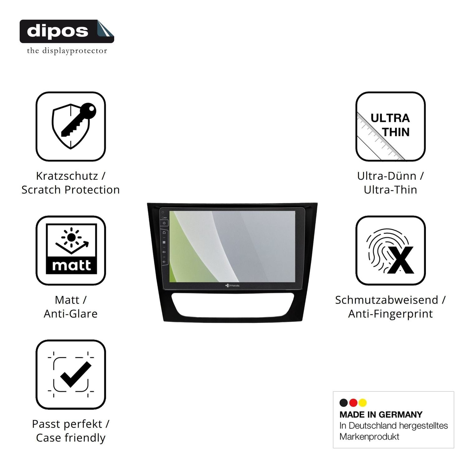 Displayschutz hergestellt in Deutschland, höchste Qualität made in Germany