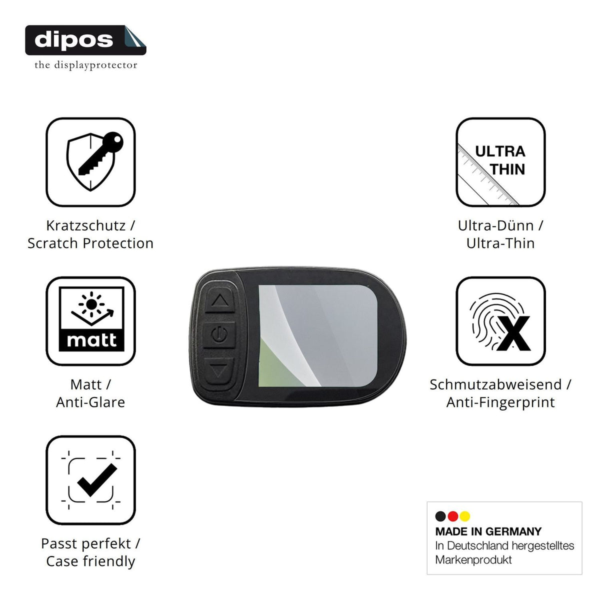 Displayschutz hergestellt in Deutschland, höchste Qualität made in Germany