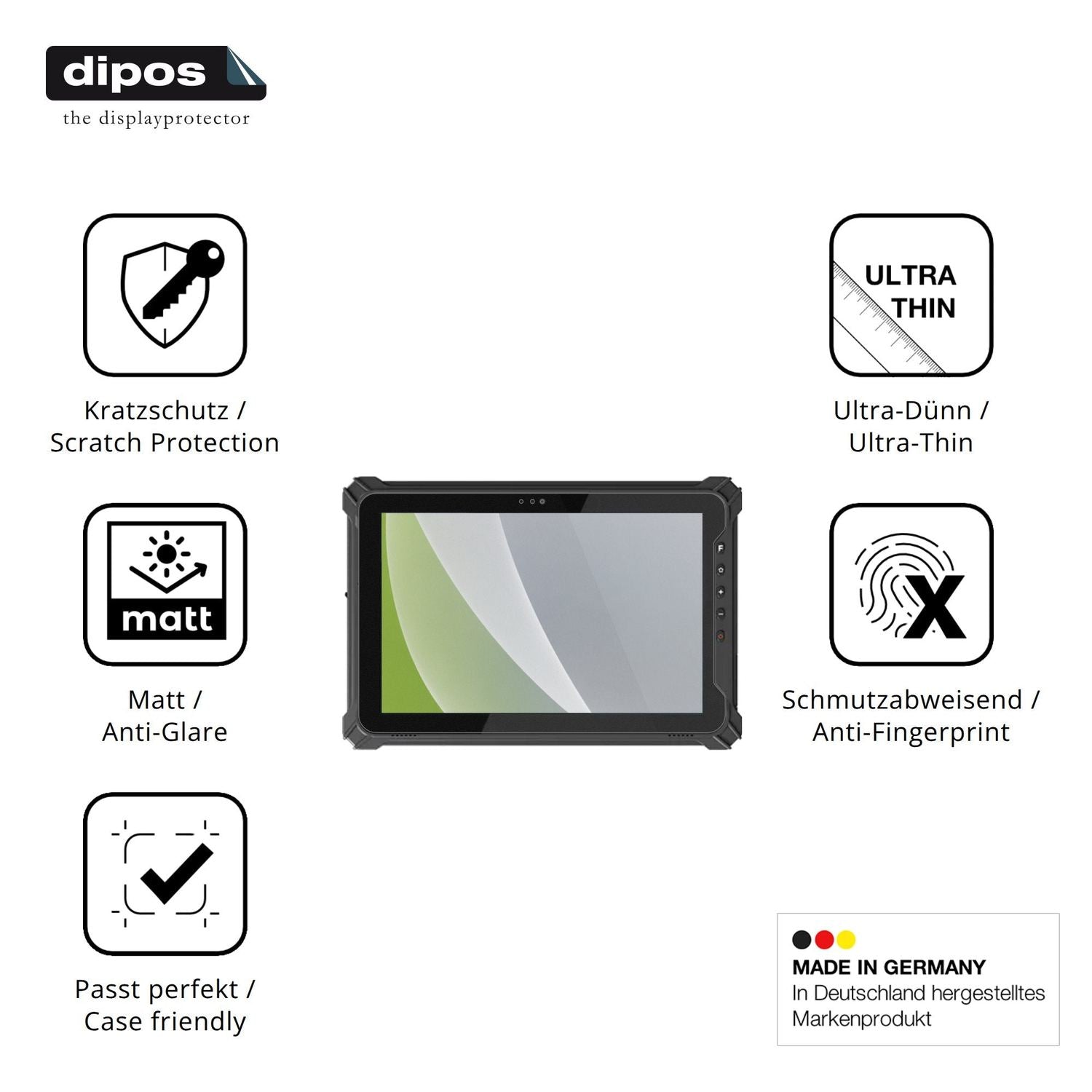 Displayschutz hergestellt in Deutschland, höchste Qualität made in Germany