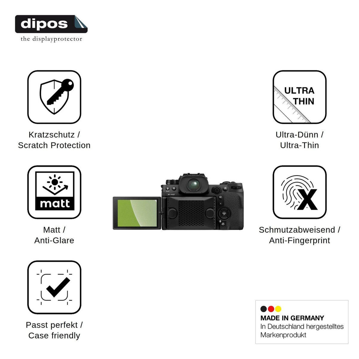 4x Screen Protector for Fujifilm X-H2 Protection Anti Glare dipos