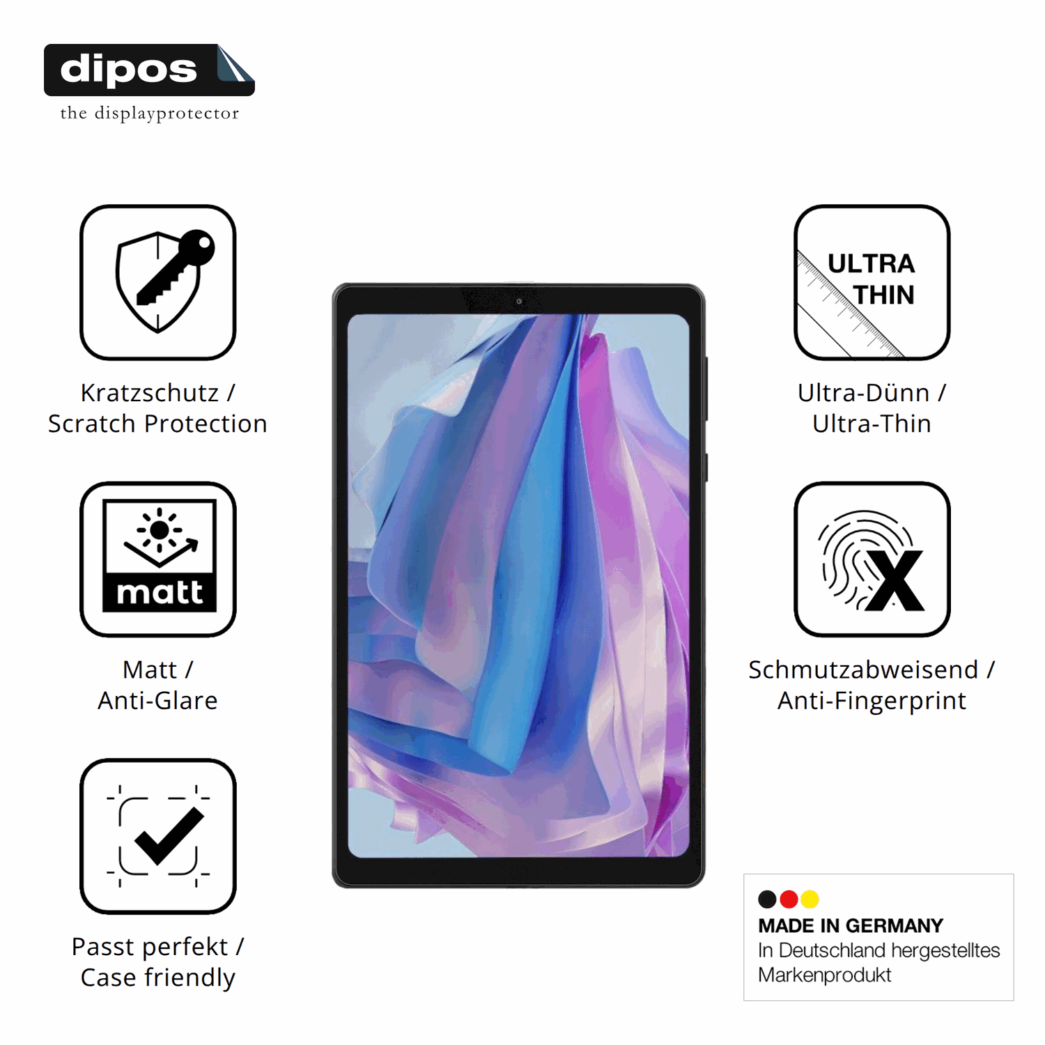 Displayschutz hergestellt in Deutschland, höchste Qualität made in Germany