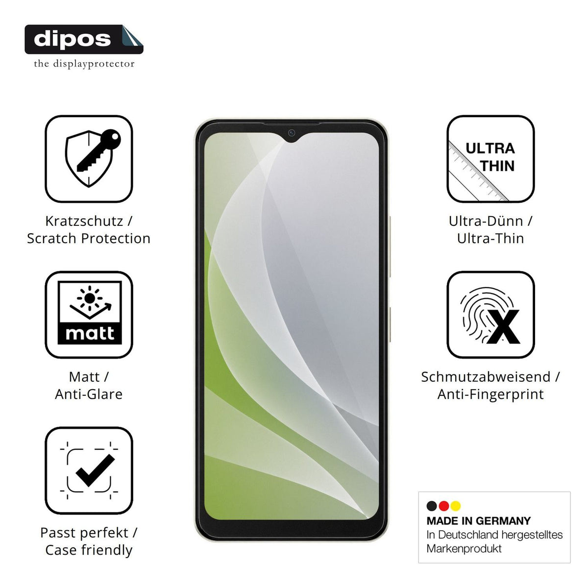 Displayschutz hergestellt in Deutschland, höchste Qualität made in Germany