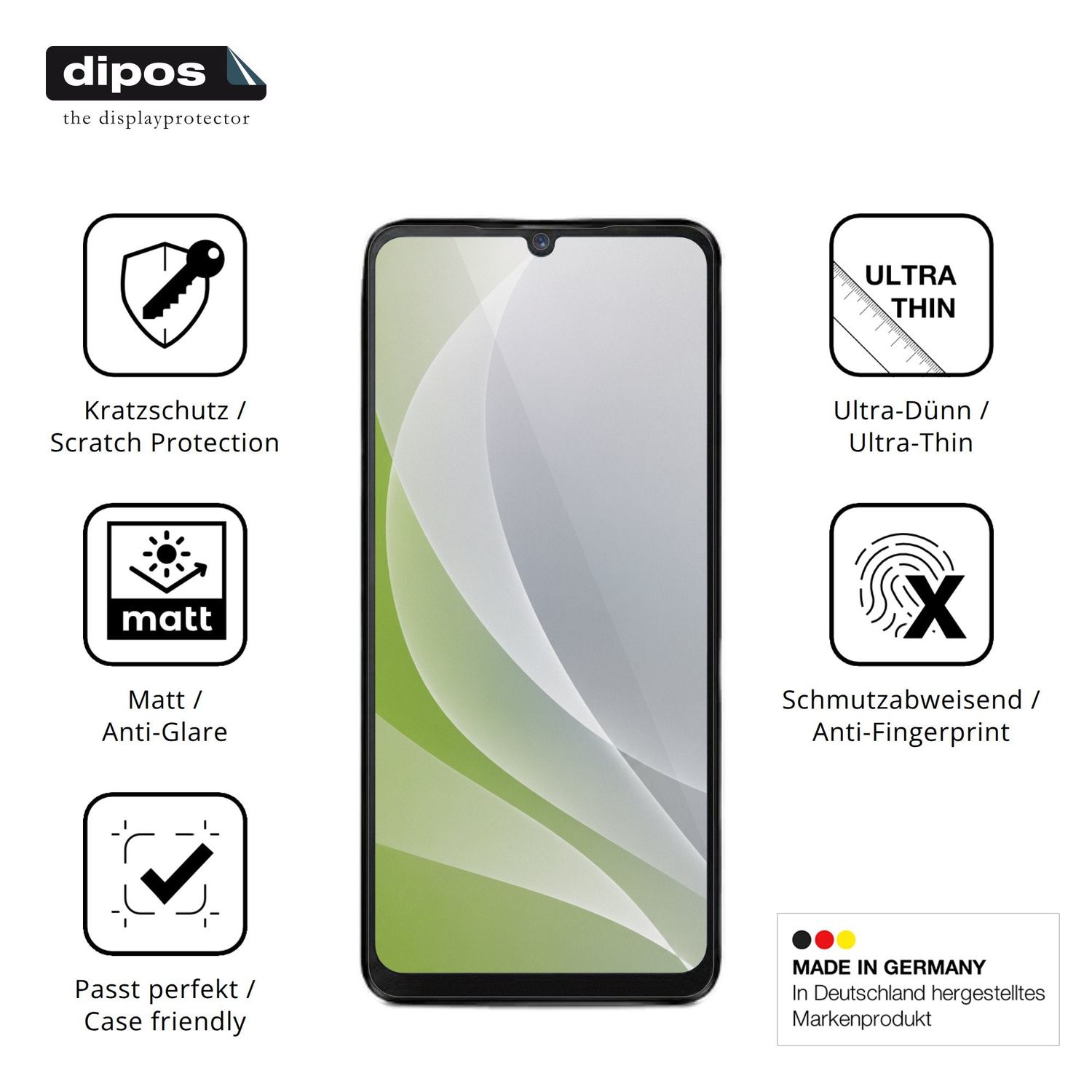 Displayschutz hergestellt in Deutschland, höchste Qualität made in Germany