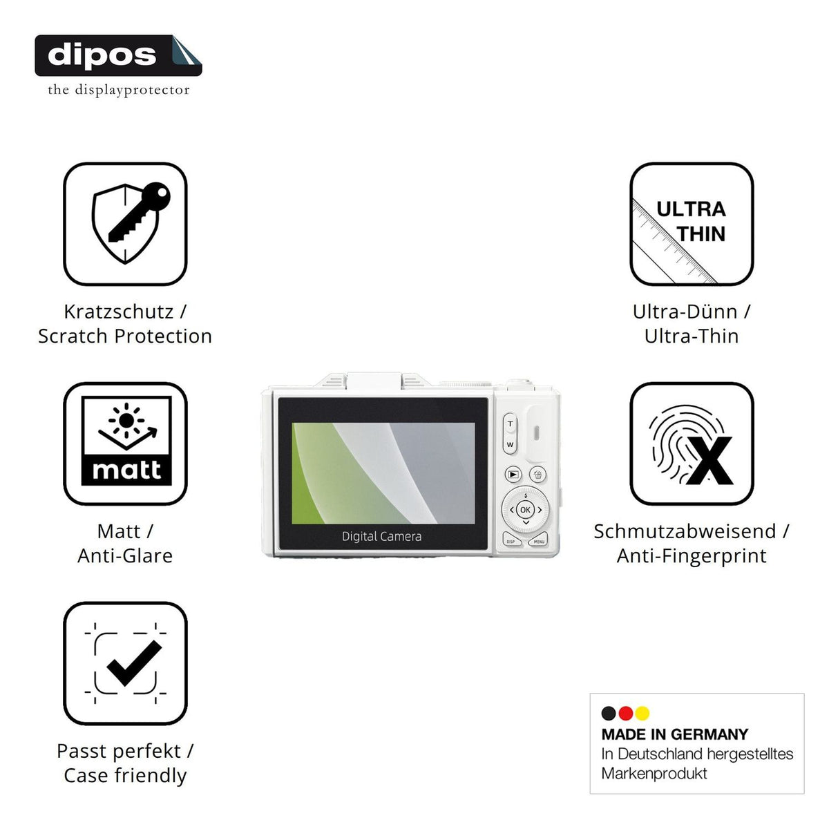 Displayschutz hergestellt in Deutschland, höchste Qualität made in Germany