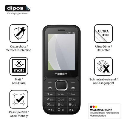 4x Screen Protector for MaxCom MM142L Protection Anti Glare dipos