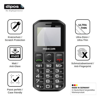 4x Screen Protector for MaxCom MM201 Protection Anti Glare dipos