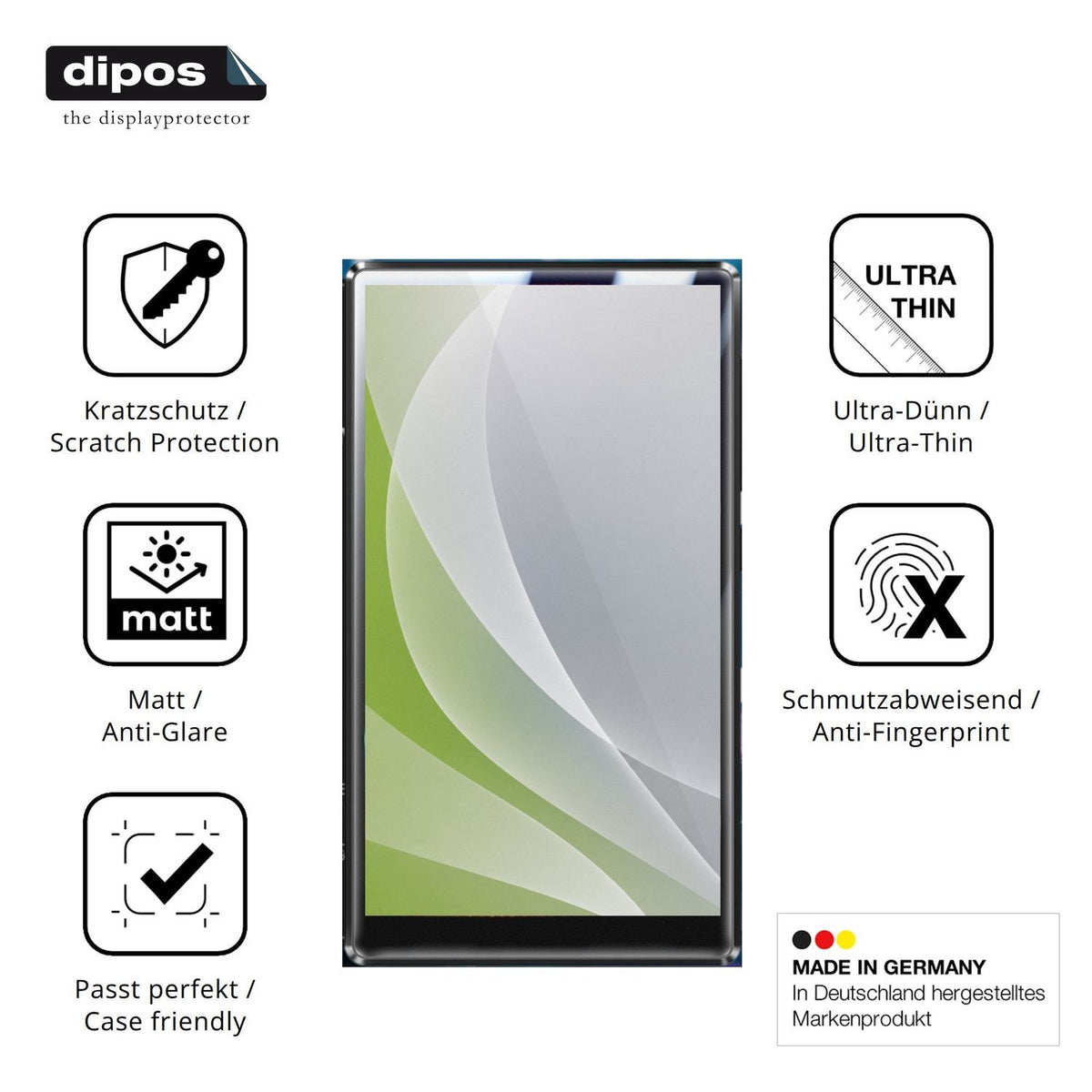 Displayschutz hergestellt in Deutschland, höchste Qualität made in Germany