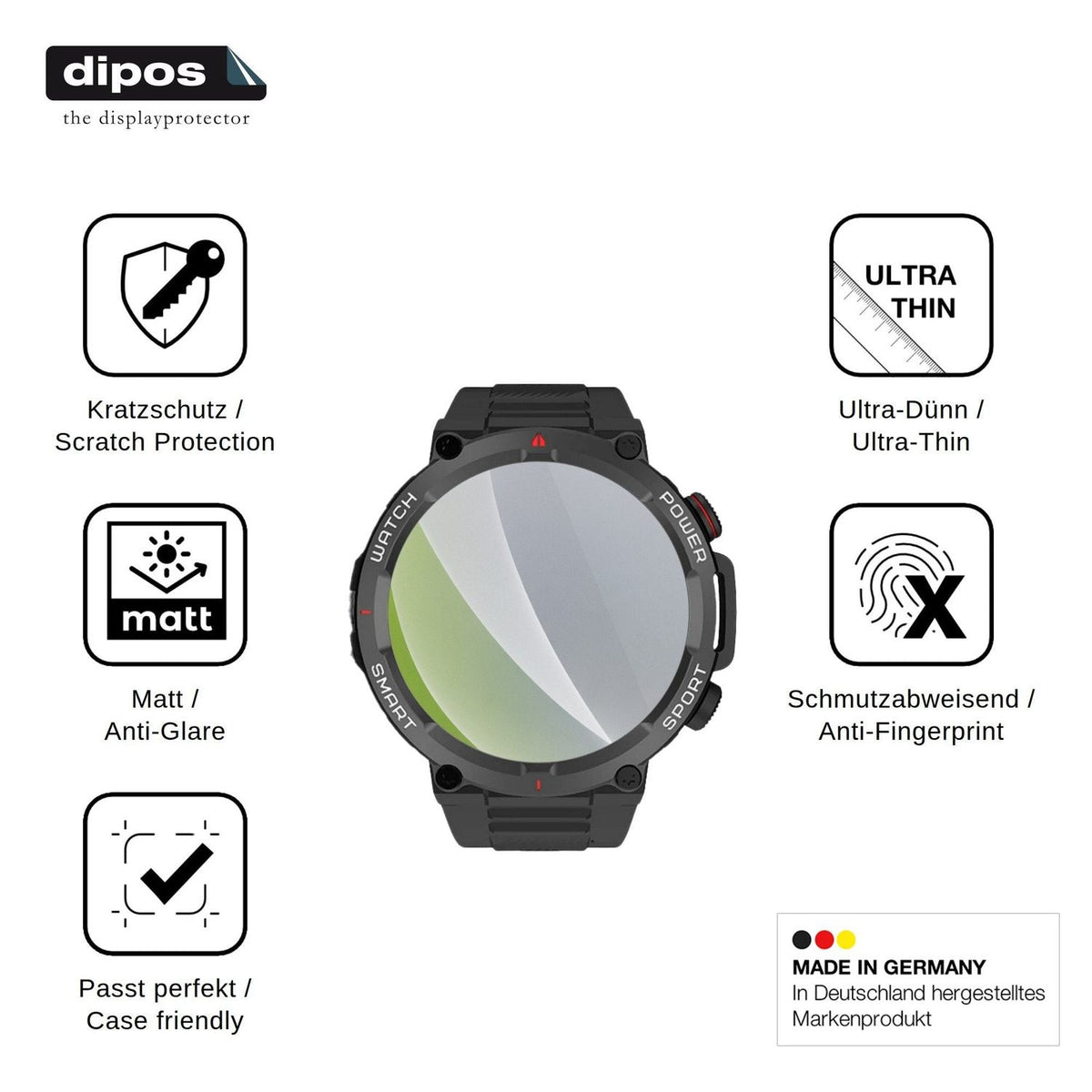 6x Screen Protector for Neow W-Watch 1.39 Protection Anti Glare dipos