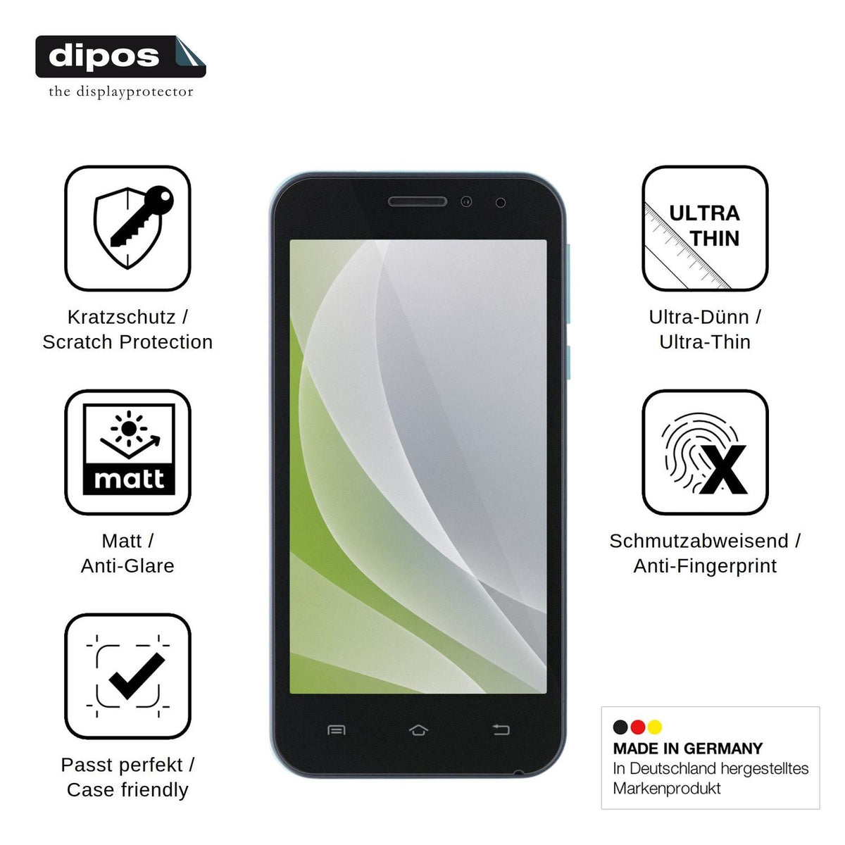 4x Screen Protector for Nomi i451 Twist Protection Anti Glare dipos