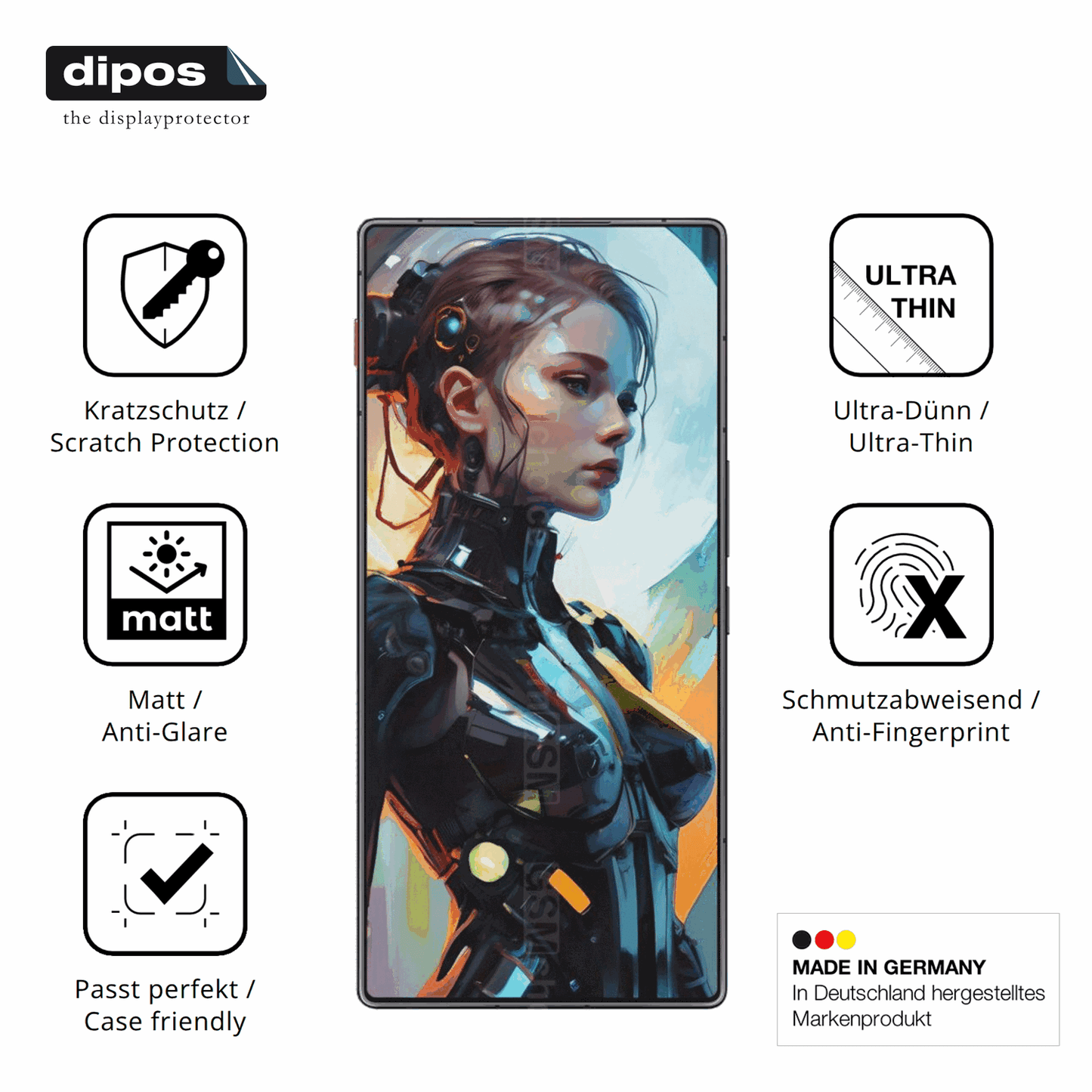 Displayschutz hergestellt in Deutschland, höchste Qualität made in Germany