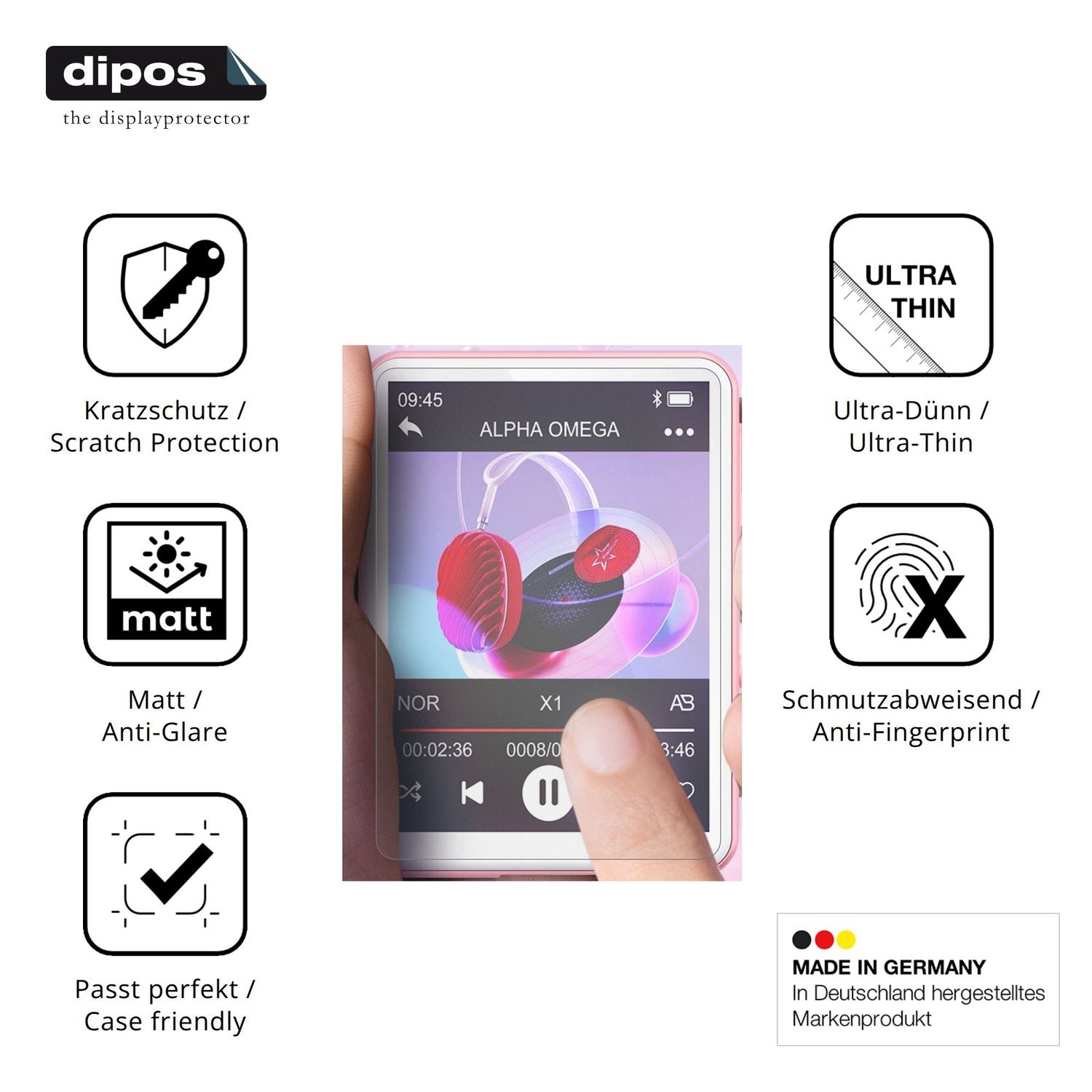 Displayschutz hergestellt in Deutschland, höchste Qualität made in Germany