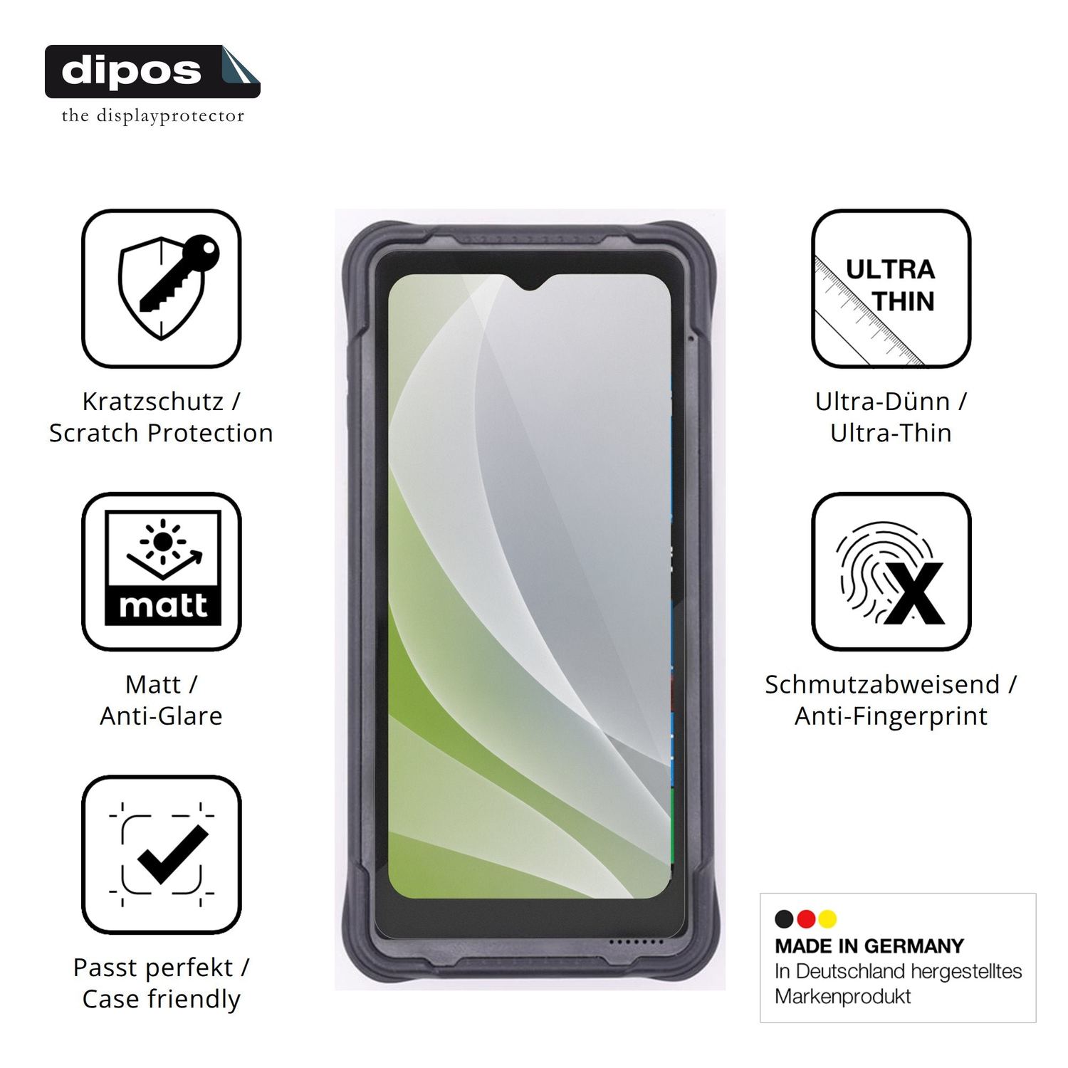 Displayschutz hergestellt in Deutschland, höchste Qualität made in Germany