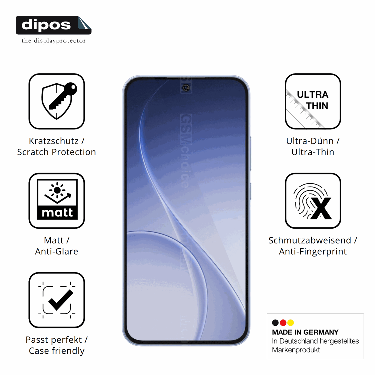 Displayschutz hergestellt in Deutschland, höchste Qualität made in Germany