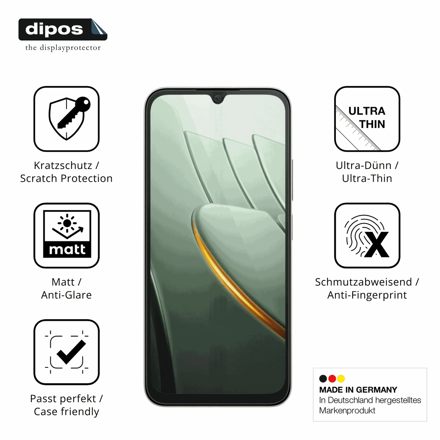 Displayschutz hergestellt in Deutschland, höchste Qualität made in Germany
