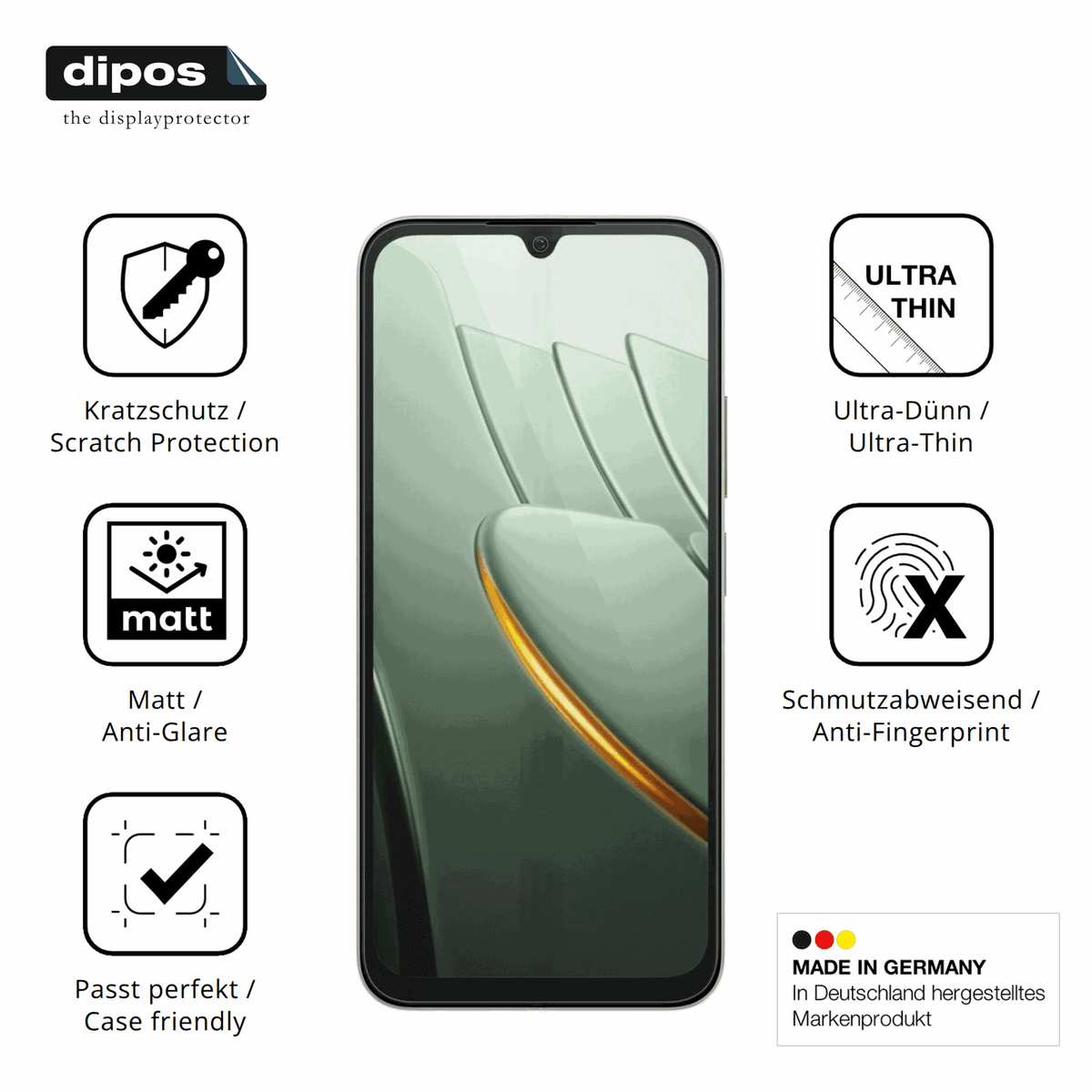 Displayschutz hergestellt in Deutschland, höchste Qualität made in Germany