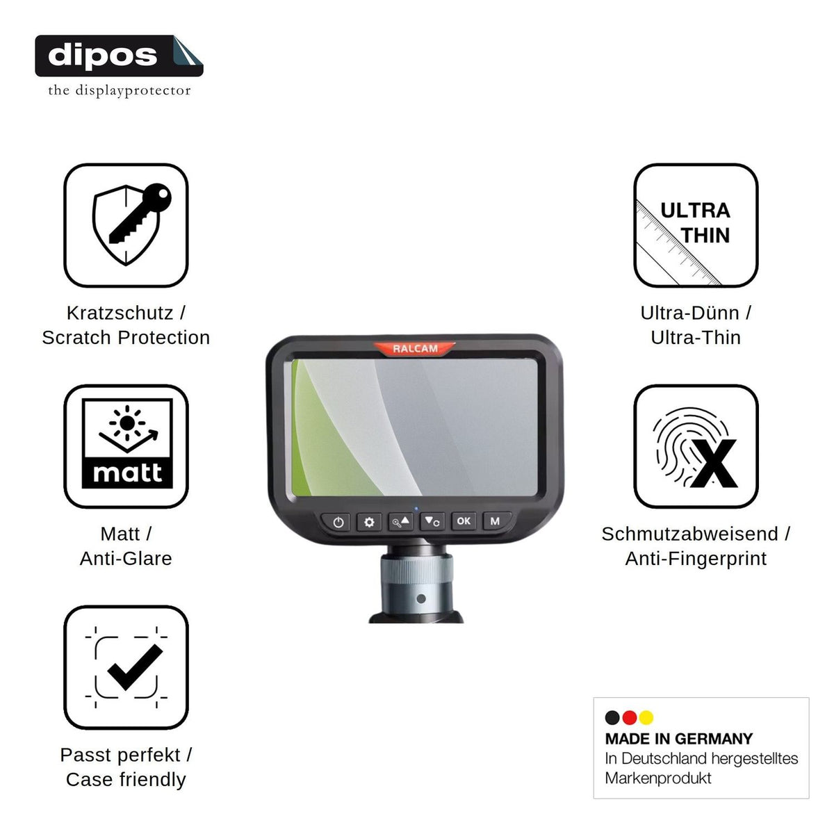 4x Screen Protector for Ralcam Endoscope Camera 5 Protection Anti Glare dipos