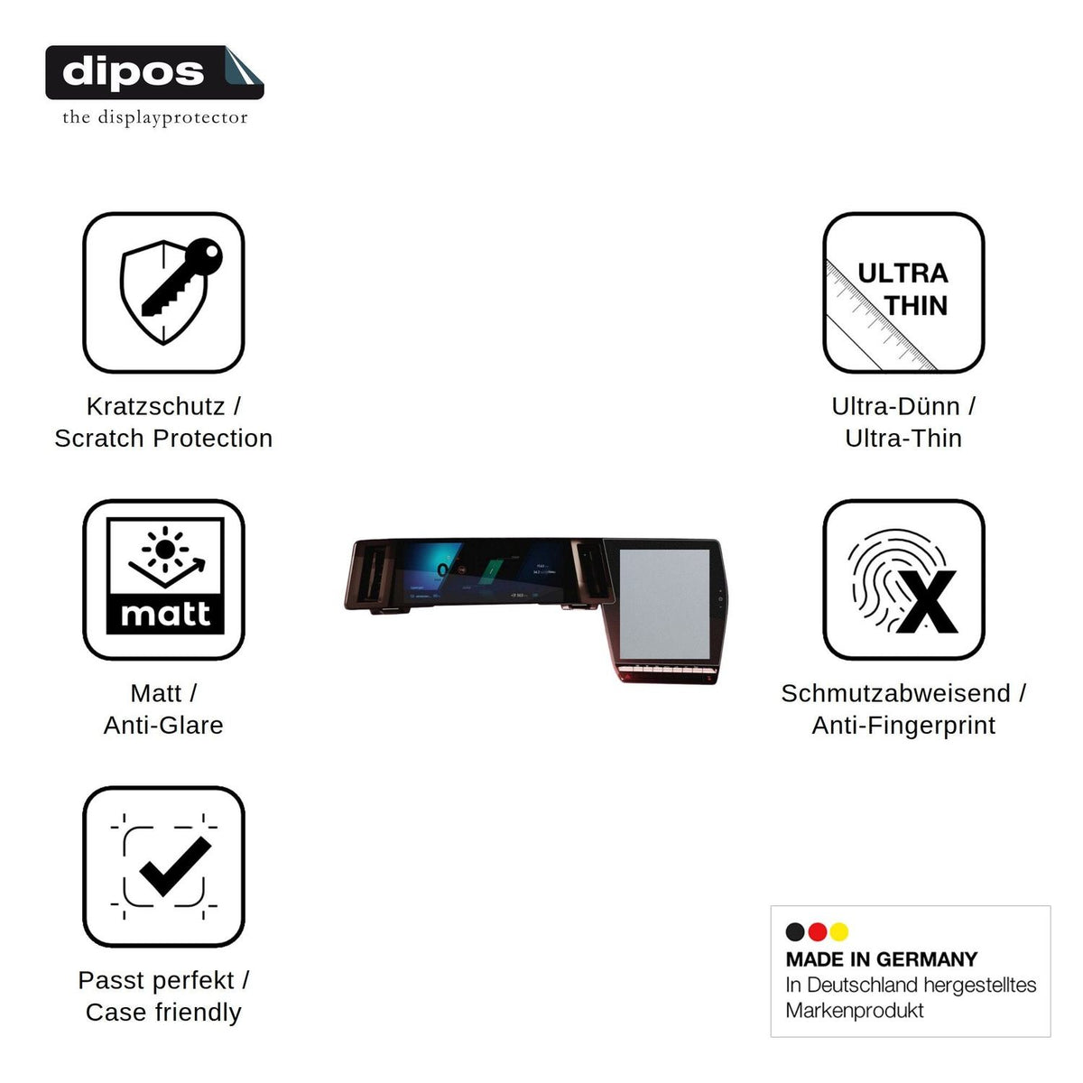 2x Screen Protector for Renault Austral openR Link 12 Protection Anti Glare dipos