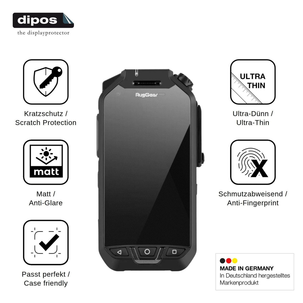 4x Screen Protector for RugGear RG750 Protection Anti Glare dipos