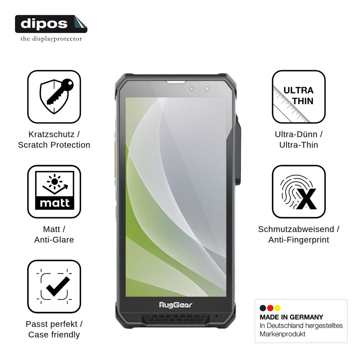 4x Screen Protector for RugGear RG880i Protection Anti Glare dipos