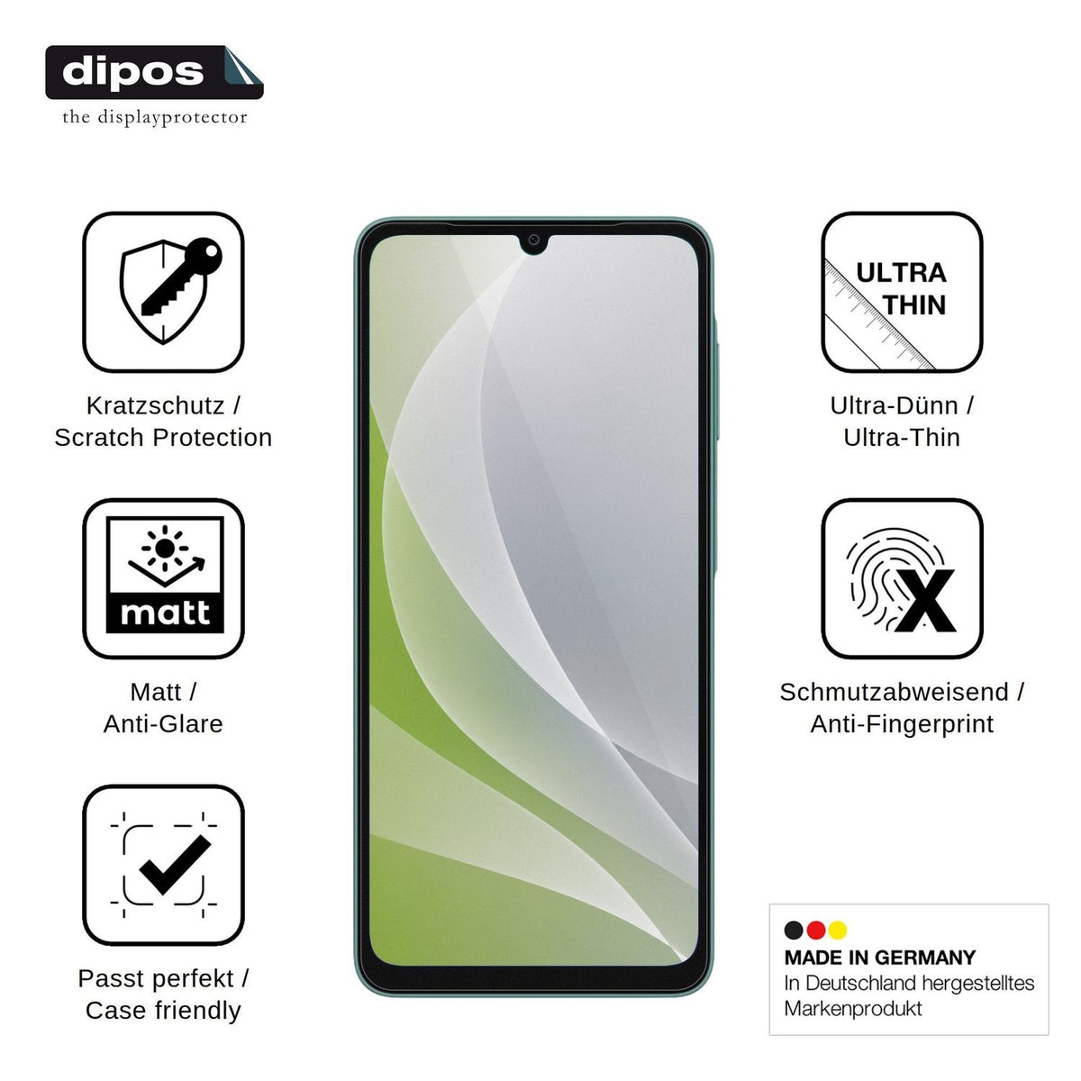 4x Screen Protector for Samsung Galaxy A08 Protection Anti Glare dipos