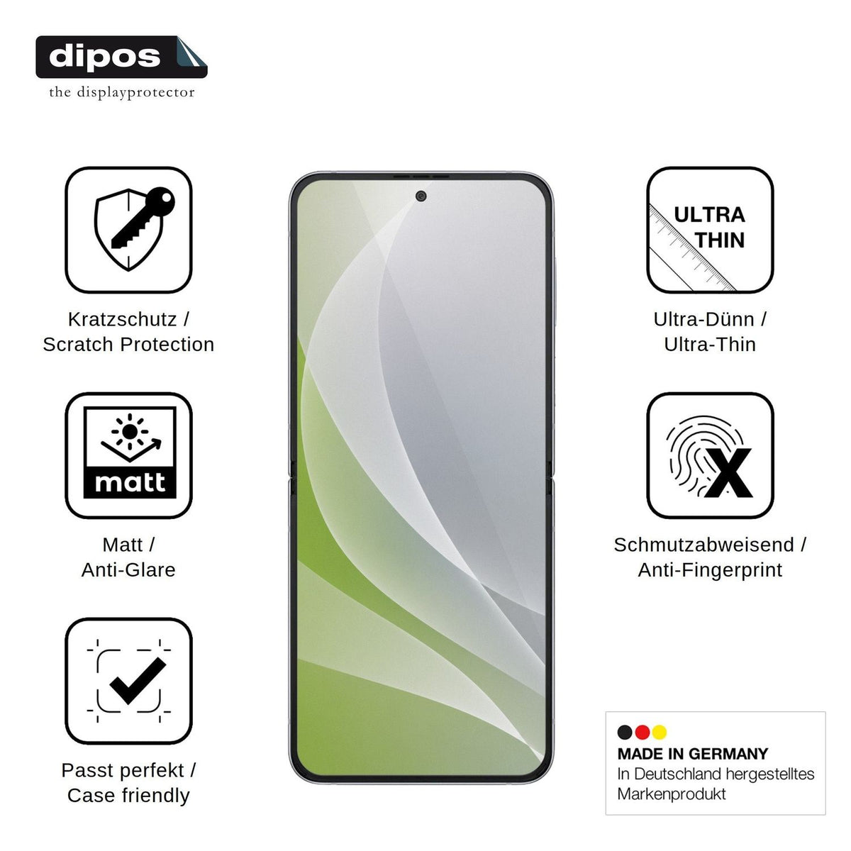 4x Screen Protector for Samsung Galaxy Z Flip4 5G Inside Protection Anti Glare dipos