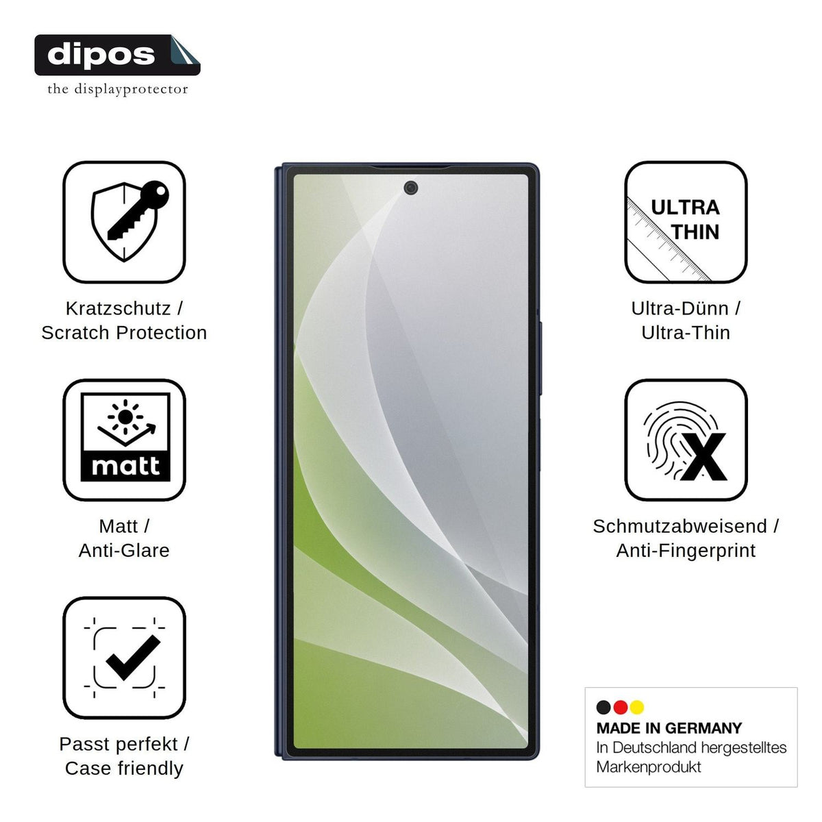4x Screen Protector for Samsung Galaxy Z Fold6 Outside Protection Anti Glare dipos
