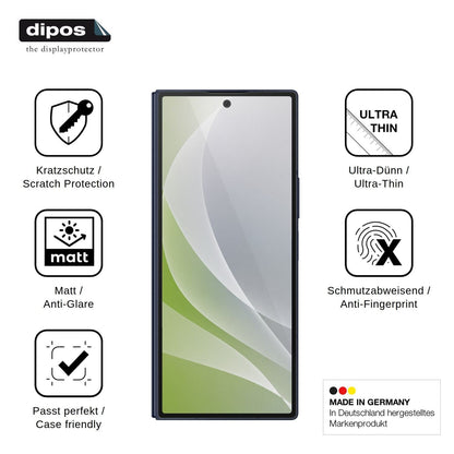 4x Screen Protector for Samsung Galaxy Z Fold6 Outside Protection Anti Glare dipos