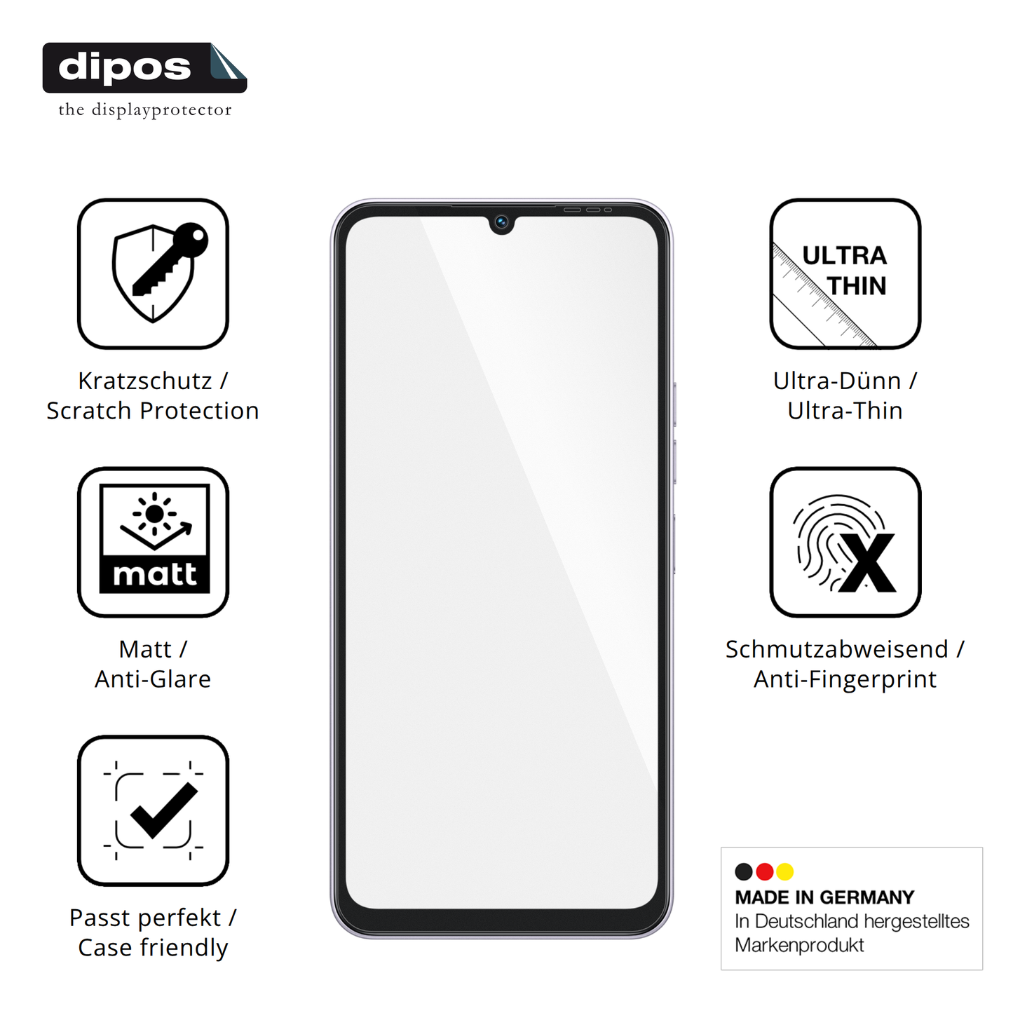 Displayschutz hergestellt in Deutschland, höchste Qualität made in Germany