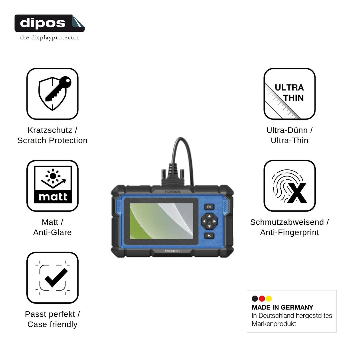 4x Screen Protector for Topdon ArtiDiag 600 S Protection Anti Glare dipos