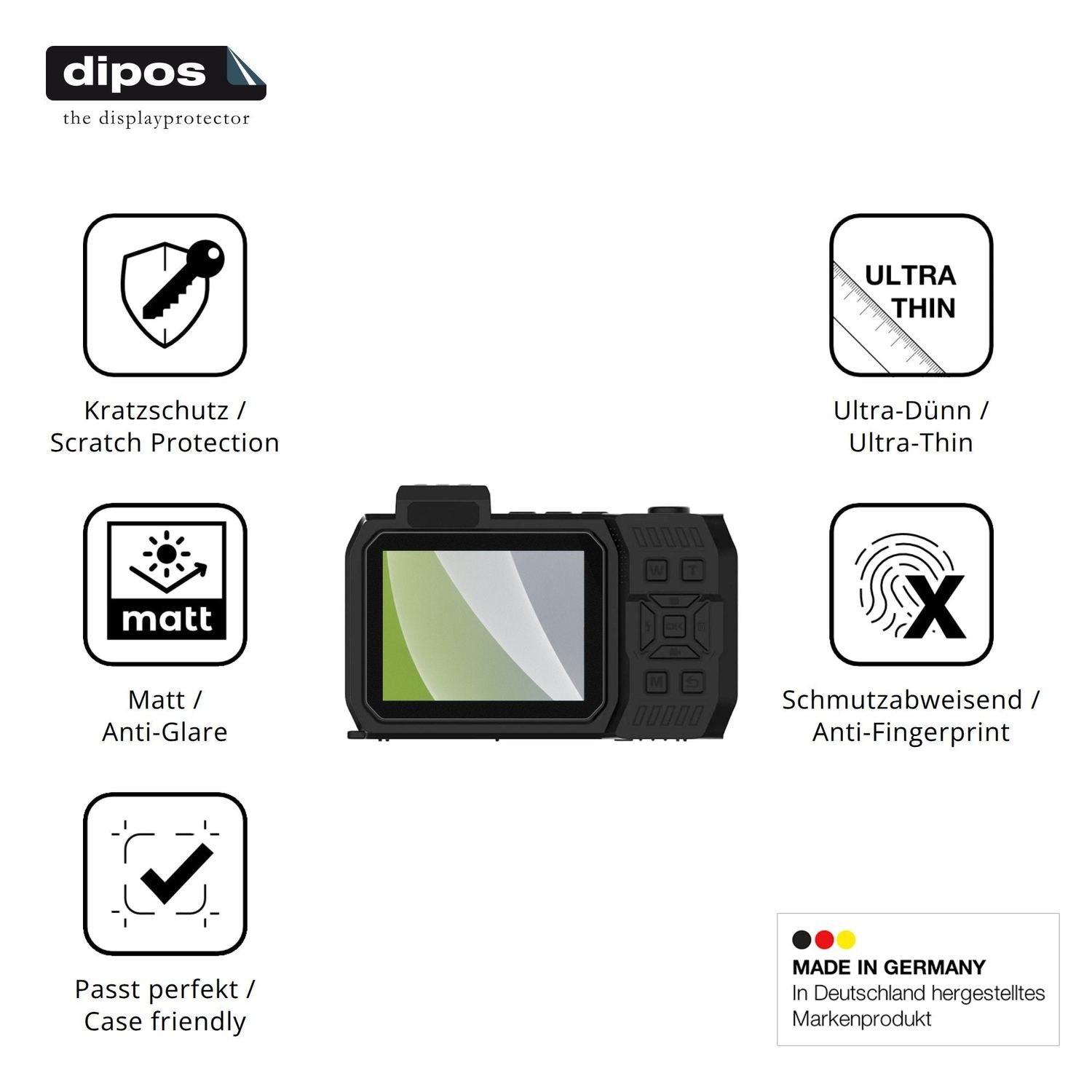 Displayschutz hergestellt in Deutschland, höchste Qualität made in Germany
