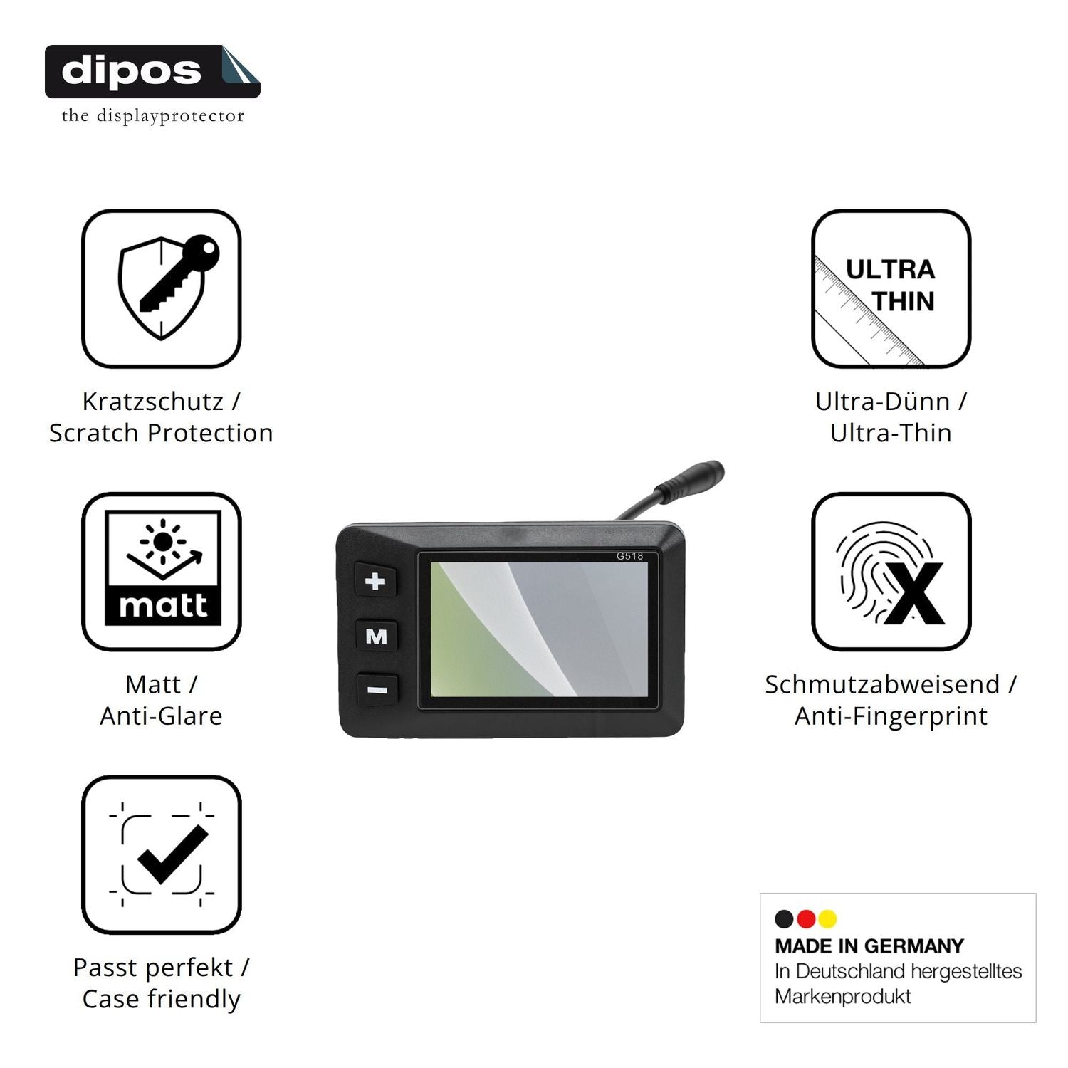 Displayschutz hergestellt in Deutschland, höchste Qualität made in Germany