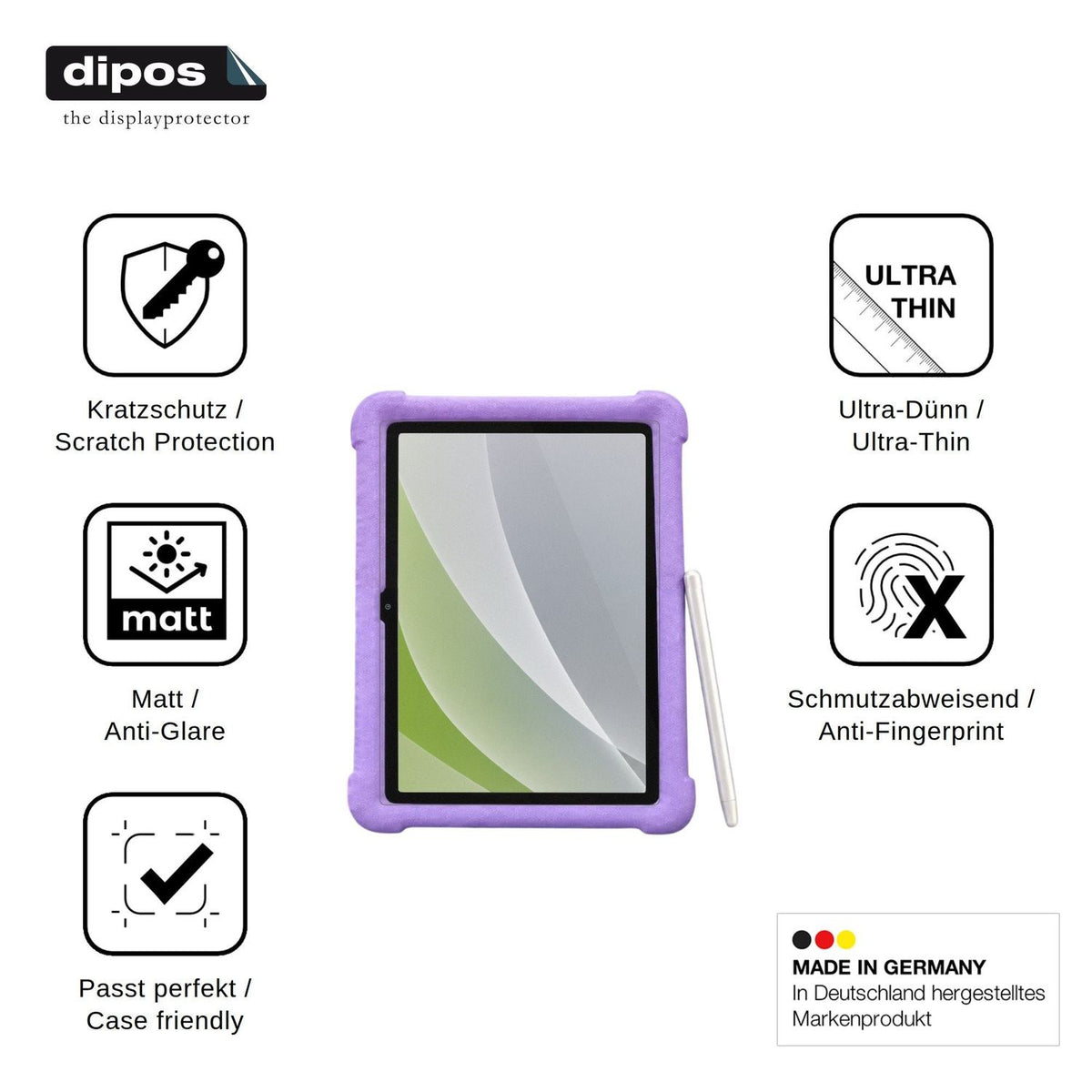 2x Screen Protector for ZONKO Kinder Tablet 10 Protection Anti Glare dipos