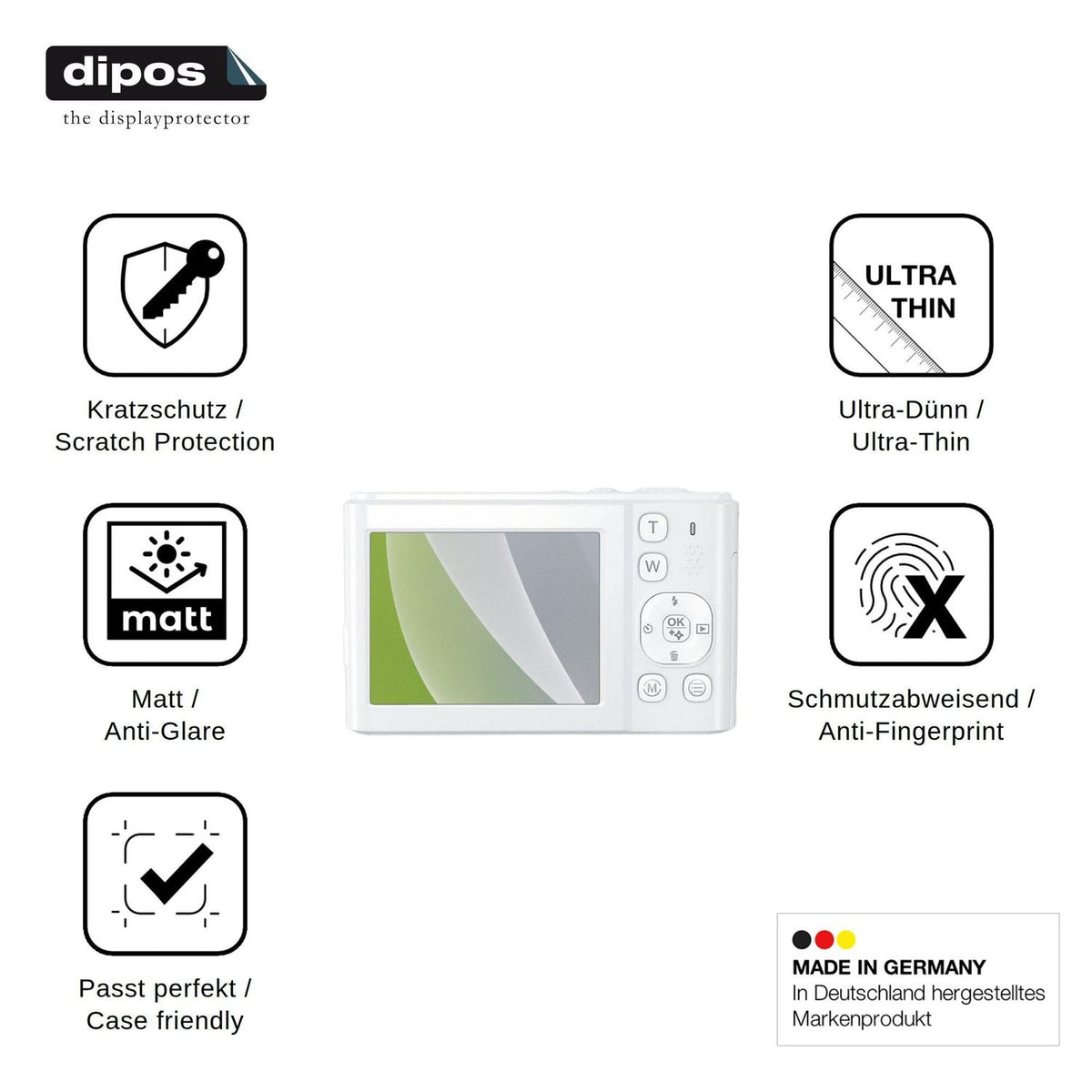 4x Screen Protector for Zostuic Digitalkamera 8K 96MP Protection Anti Glare dipos