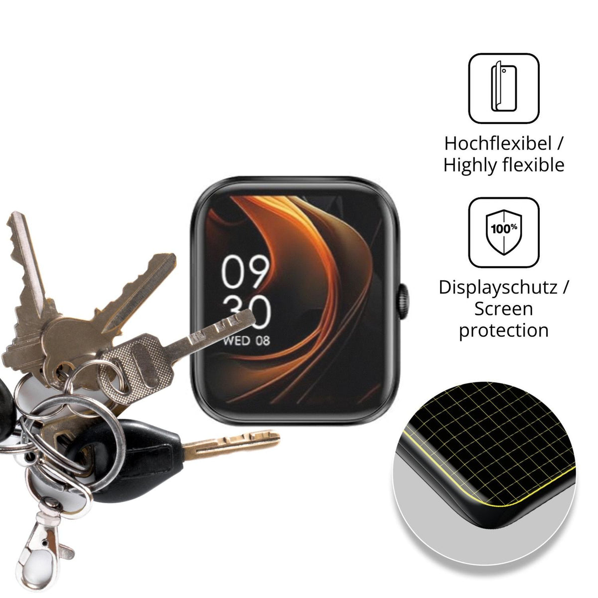 dipos Displayschutz für UMAwangfit P6 1.83, transparente Oberfläche, perfekte Passform auch für die Rundungen