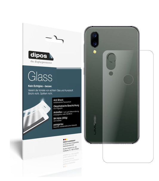 Matte Displayschutzfolie von dipos passend für Umidigi A3S Rückseite, 9H kratzfest und blasenfrei montiert