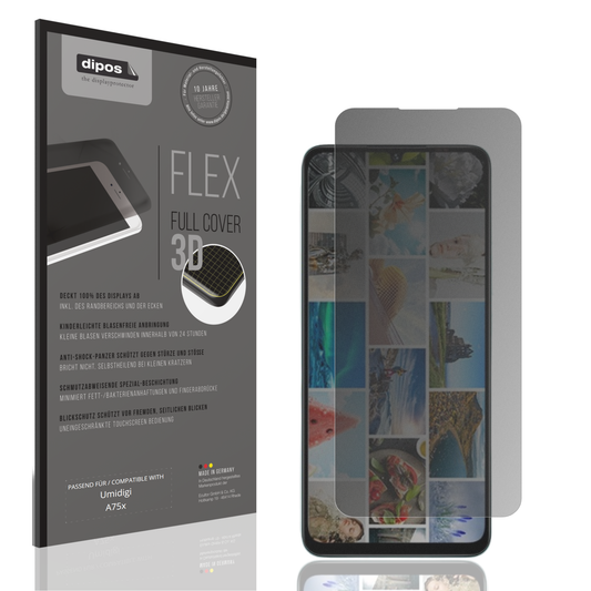 Blickschutzfolie von dipos passend für Umidigi A75x, 100% Displayabdeckung und blasenfreie Montage