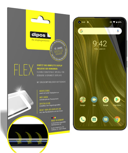 Klare Displayschutzfolie von dipos passend für Umidigi Power 3, 100% Displayabdeckung und blasenfreie Montage