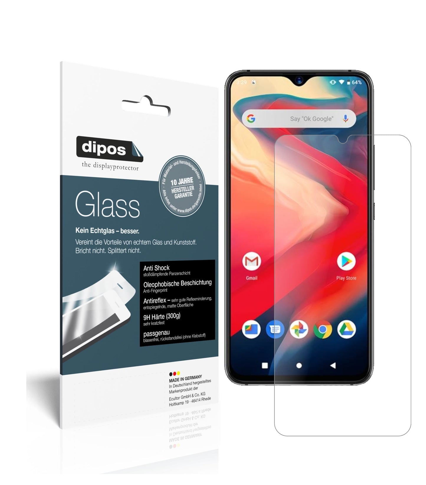 Matte Displayschutzfolie von dipos passend für Umidigi S3 Pro, 9H kratzfest und blasenfrei montiert