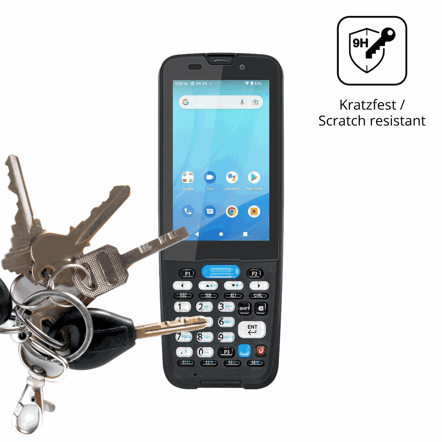 dipos Displayschutz für Unitech HT330, mattierte Oberfläche, robuste Festigkeit und perfekte Passform