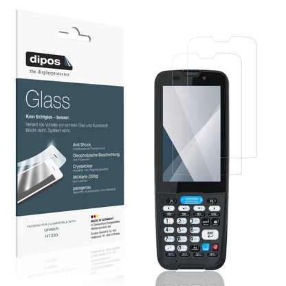 Klare Displayschutzfolie von dipos passend für Unitech HT330, 9H kratzfest und blasenfrei montiert