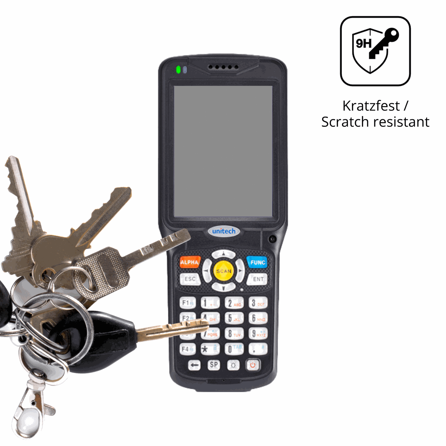 dipos Displayschutz für Unitech HT510, mattierte Oberfläche, robuste Festigkeit und perfekte Passform