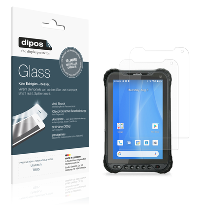 Matte Displayschutzfolie von dipos passend für Unitech TB85, 9H kratzfest und blasenfrei montiert
