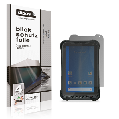 Blickschutzfolie von dipos passend für Unitech TB85 Plus, präziser Zuschnitt und blasenfrei montiert